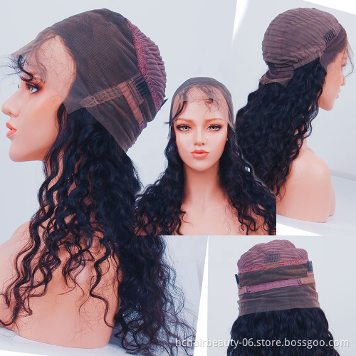Brazilian Water Wave 360 Lace Human Hair Wigs 360 Full Lace Wigs With Baby Hair Pre Plucked Natural Hairline 150% Remy Hair